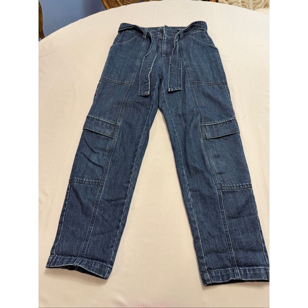 J Brand Athena Utility Tie Waist Ankle Jeans Blue Dark Wash Casual Size 26